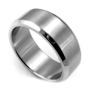 Stainless Steel Silver Titanium Band Ring